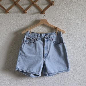 vintage calvin klein light wash denim shorts